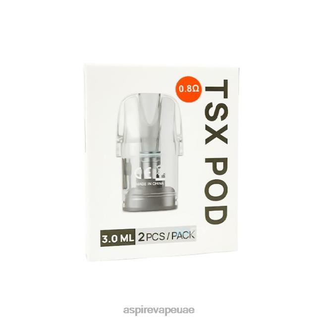 Aspire Tsx Pod 0.8 أوم (3.0 مل)/2 قطعة في كل علبة (متوافقة مع سايبر إس وسايبر إكس)Aspire vape HZ6PF233